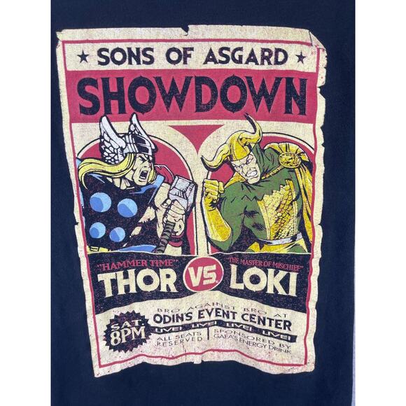 We Love Fine Thor Loki T Shirt Mens M (Fits Like Small) Black Retro Style Marvel - Picture 2 of 9